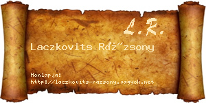 Laczkovits Rázsony névjegykártya